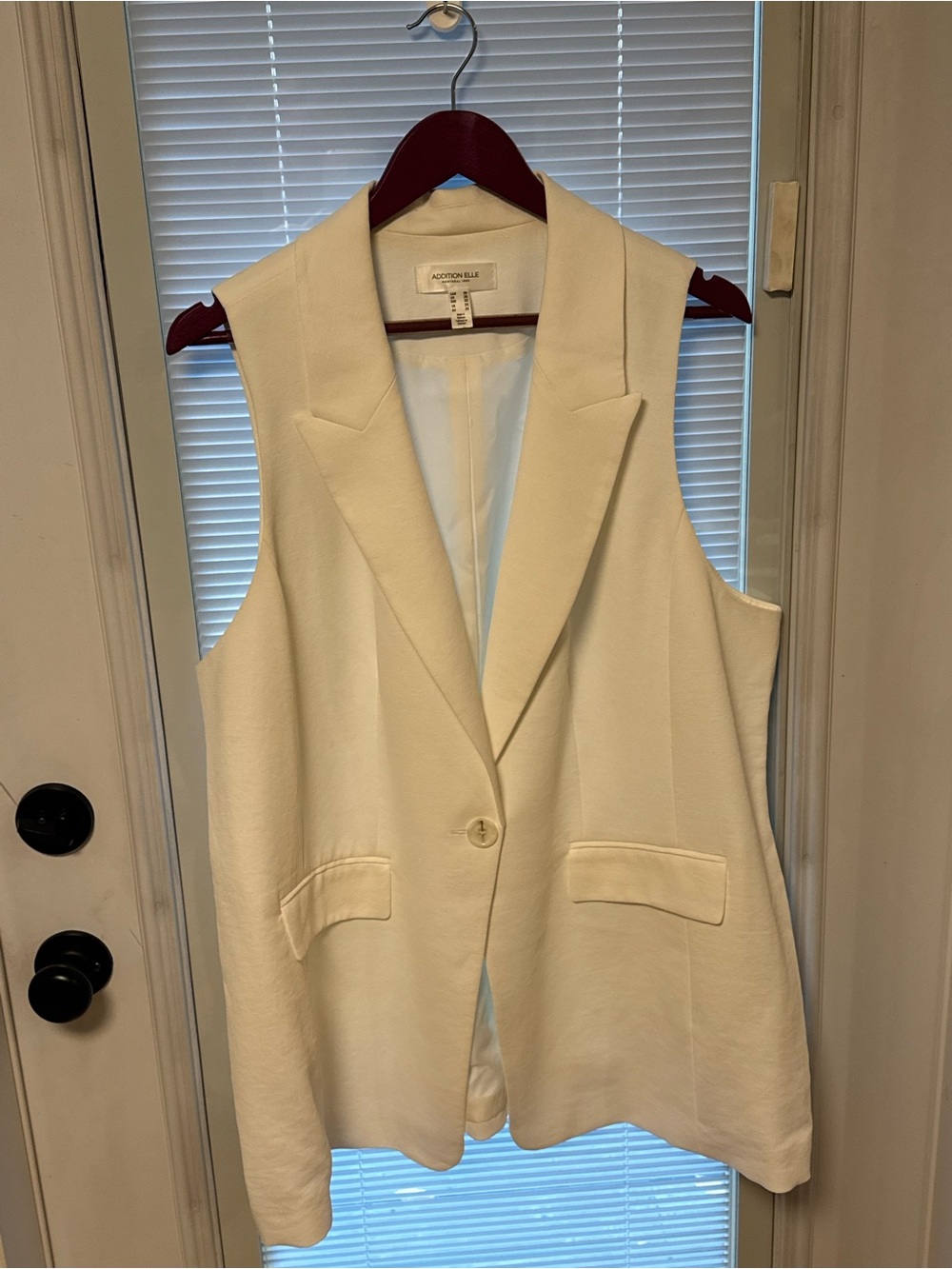 Addition Elle Ivory Sleeveless Blazer Vest